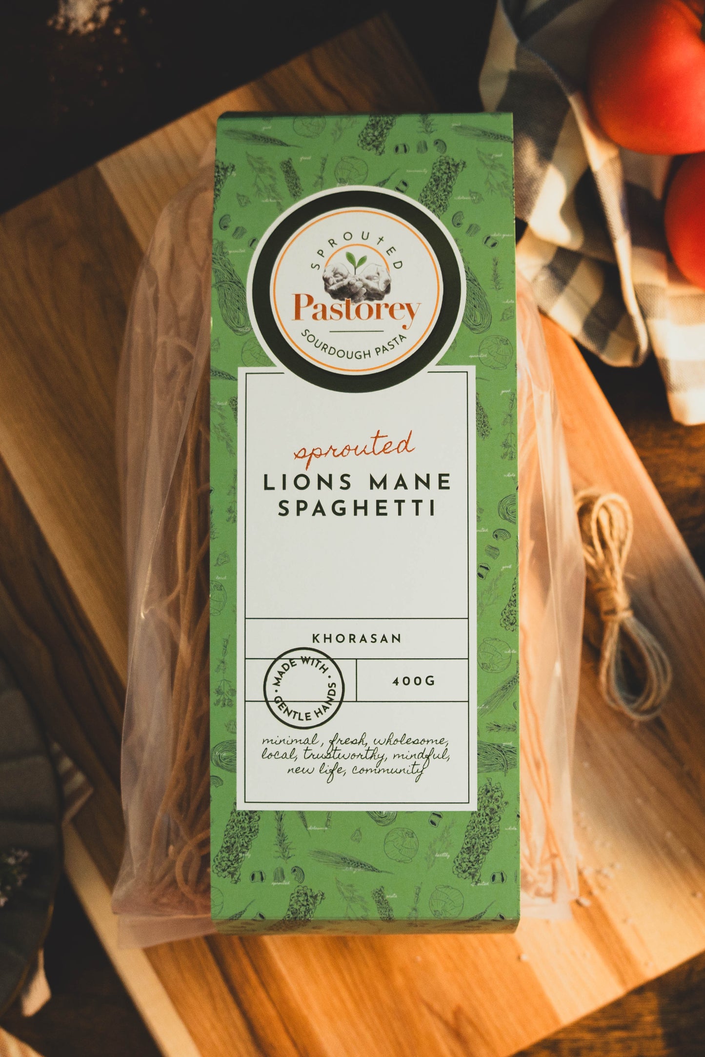 Organic Sprouted Sourdough Lions Mane Spaghetti